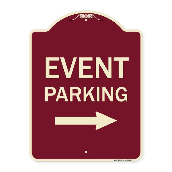 Event Parking W/ Left Right Arrow Heavy-Gauge Aluminum Architectural Sign, 24" x 18", BU-1824-24062